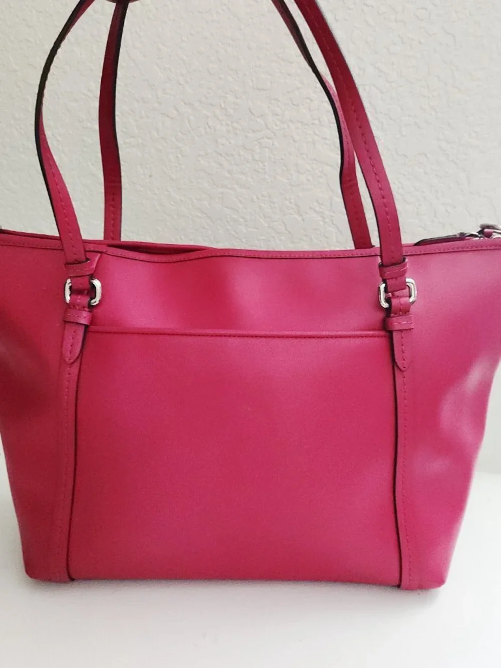 Coach Jordan Fushia Saffiano Leather Shoulder Bag Purse